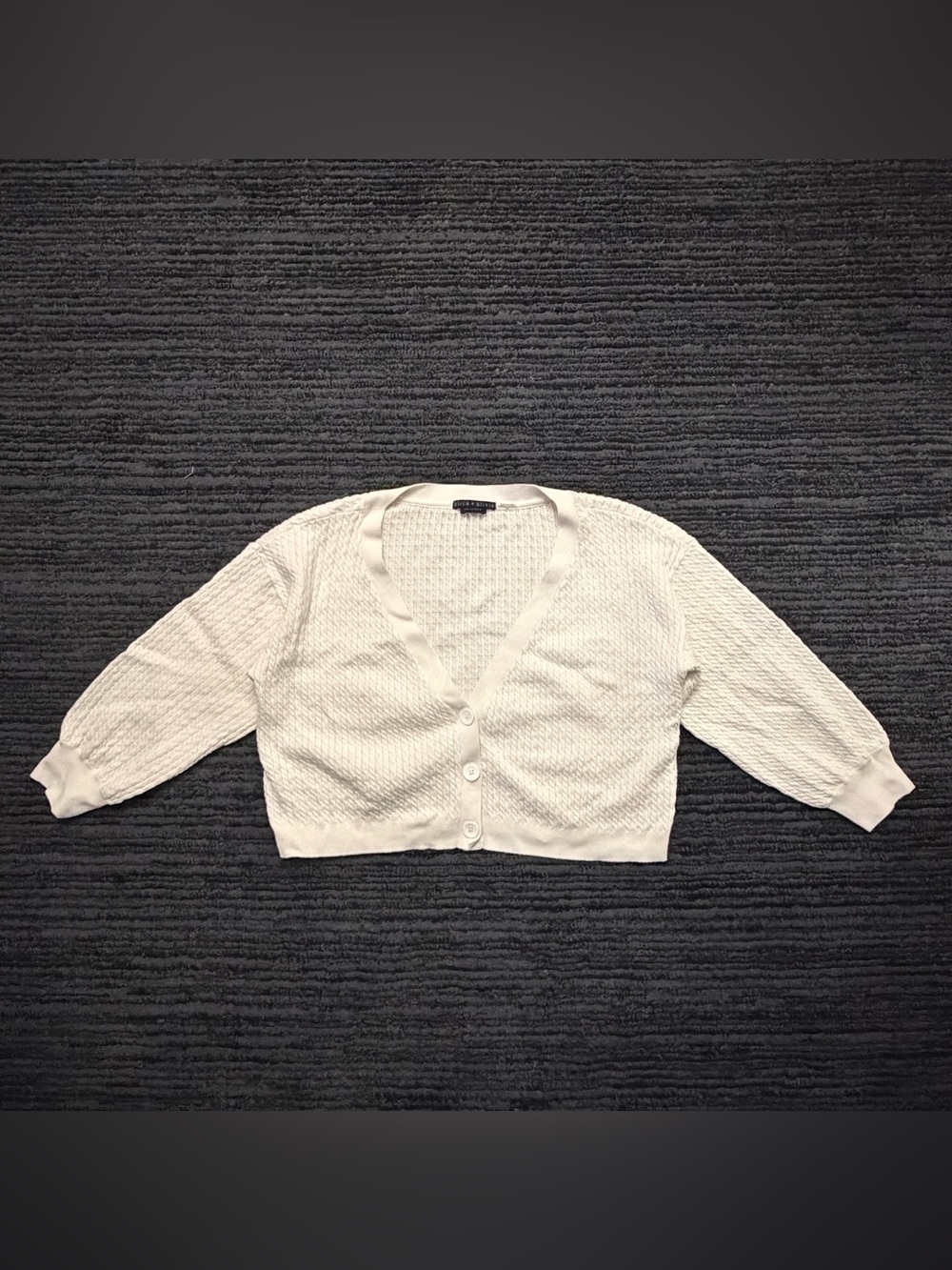 Alice + Olivia cropped button front cable knit cardigan sweater